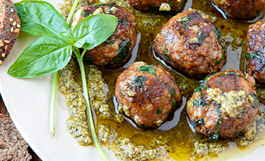 Boulettes de haché végétal au pesto