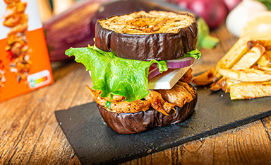 Burger d’Aubergine aux Aiguillettes Végétales