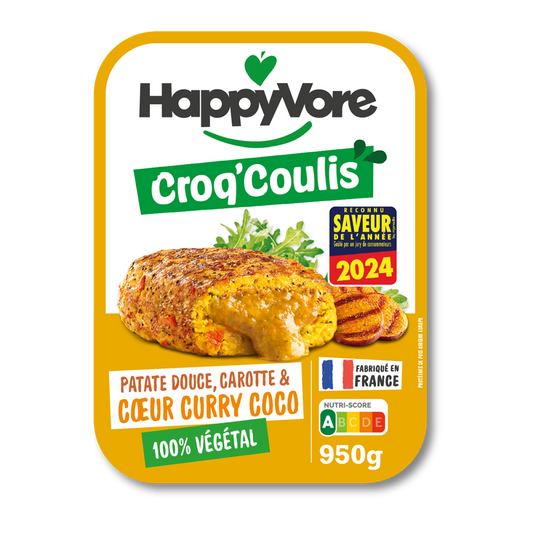 Croq'Coulis Cœur sauce curry coco & Patate douce, Carotte