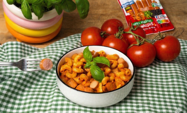 Serpentinis à la sauce tomate et aux Knaxiiis HappyVore