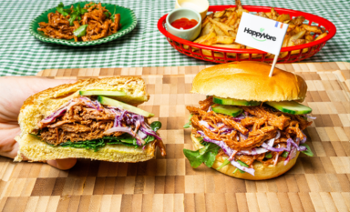 Burger effiloché végétal et sauce barbecue